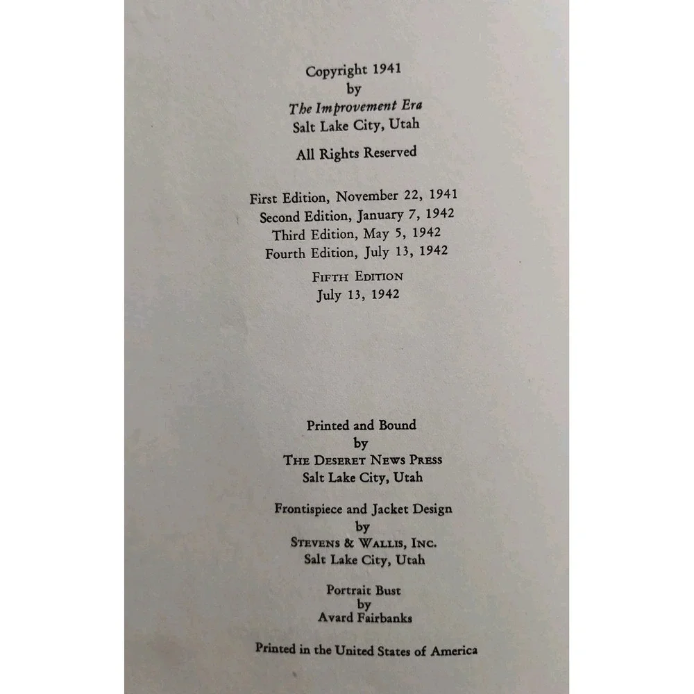 Gospel Standards Hardcover By Heber J Grant Vintage Fifth Edition - Picture 4 of 6